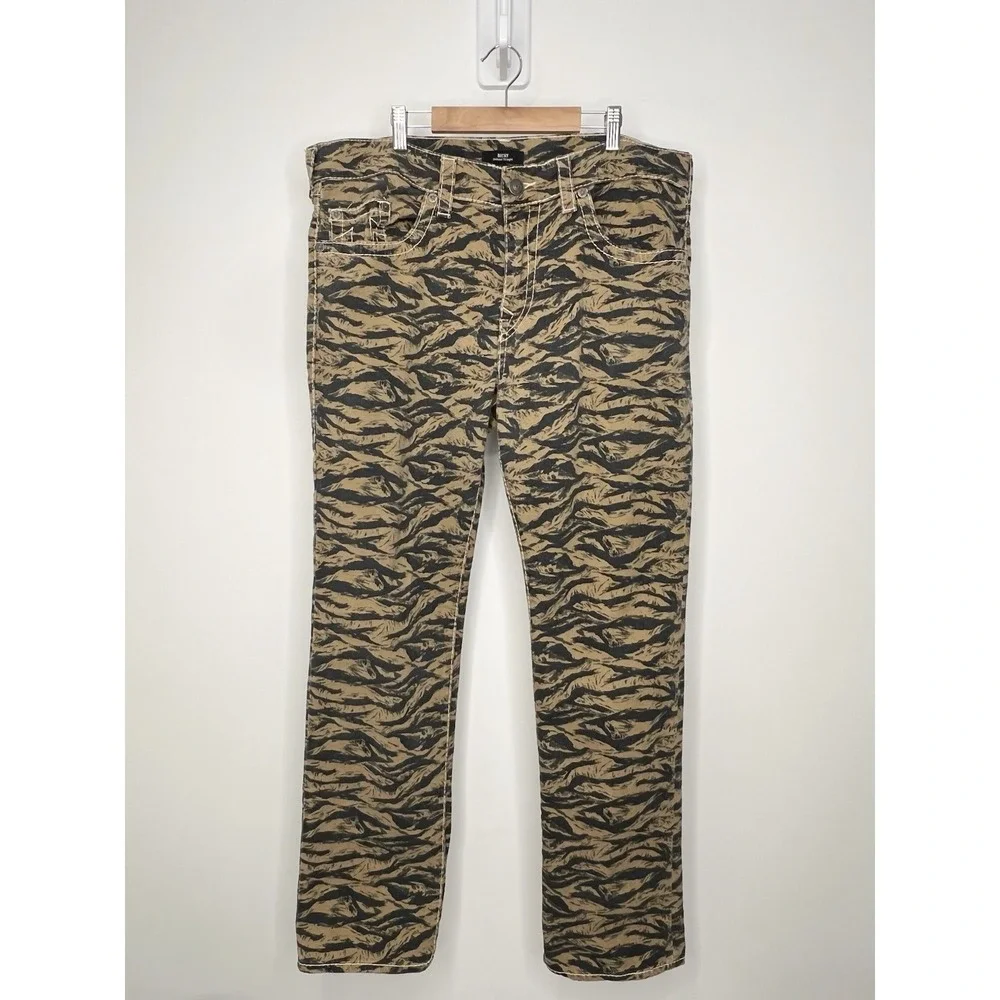 True Religion Ricky Twill Denim Jeans Mens 38x33 Camo Relaxed Straight Pants